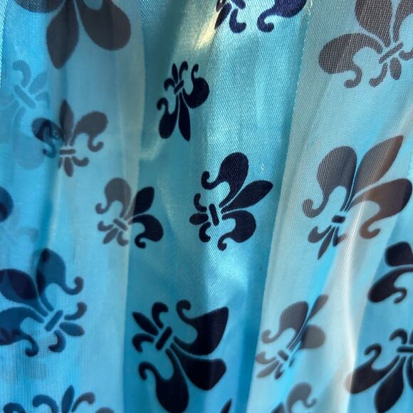 Scarf Lot of 2 Blue White Black fleur Del Lis Silk Feel New Orleans Saints - Picture 11 of 12